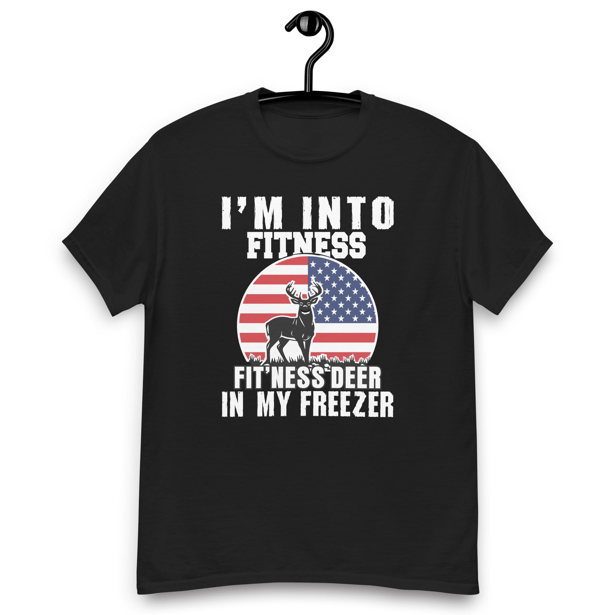 hunting-im-into-fitness-fitness-deer-freezer-men-women-kids-unisex-classic-tee